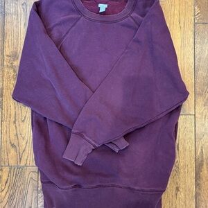 aerie burgundy oversized crew neck